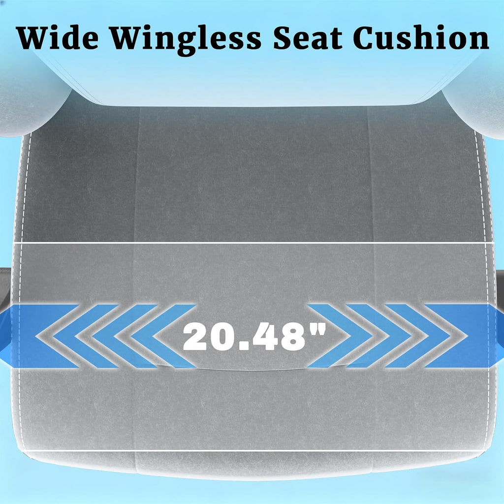 Massage Gaming Chair, Ergonomic Video Game Chair with Lumbar Support and Footrest, Height Adjustable Fabric Computer Chair with Pocket Spring Cushion (Gray)