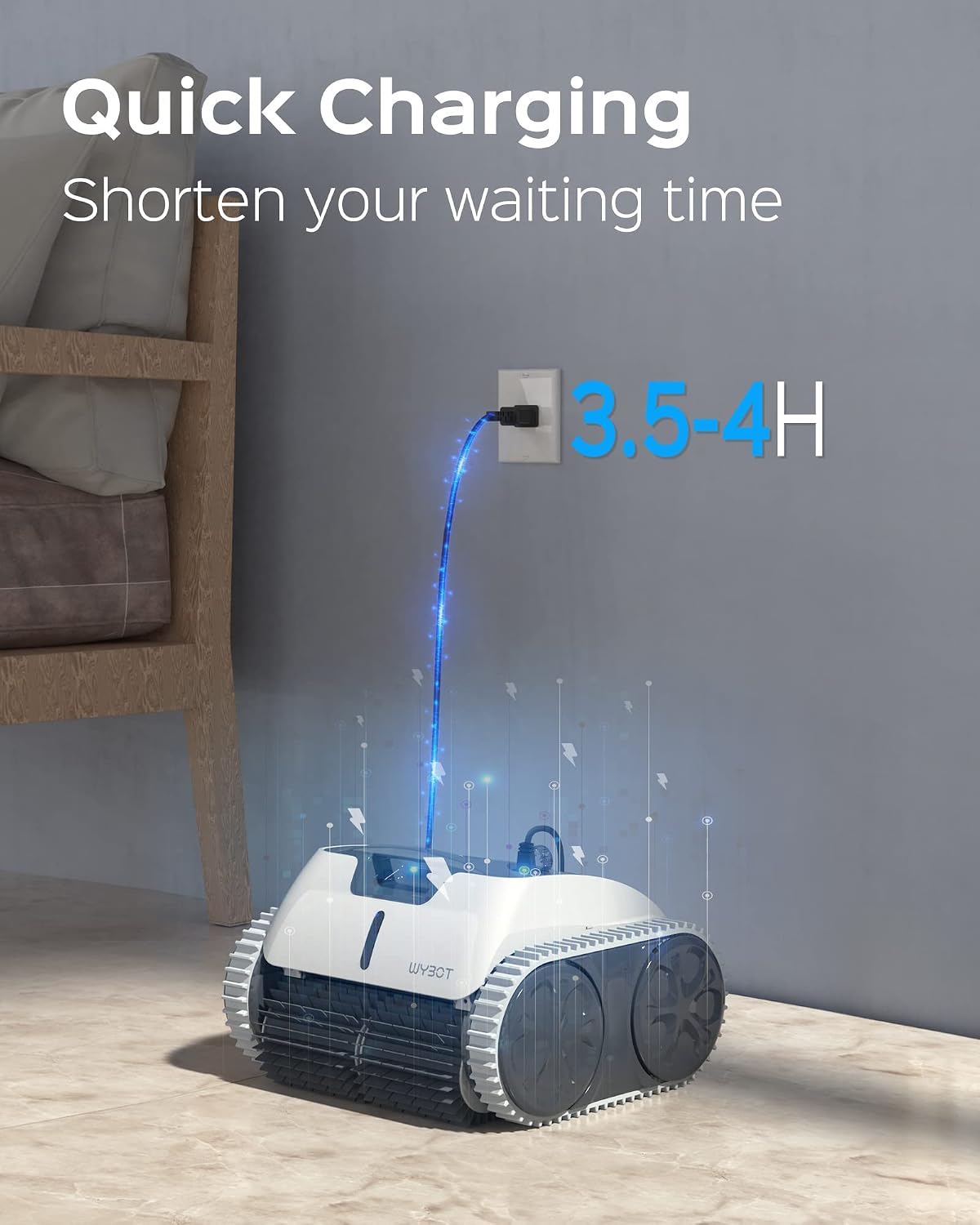 WYBOT Robotic Pool Cleaner with APP, Wall Climbing Pool Vacuum, 65W Excellent Power, Smart Navigation, 9200mAH Large Battery, LED Indicator, Robot Pool Vacuum for Inground Pools, Osprey 700 Pro.