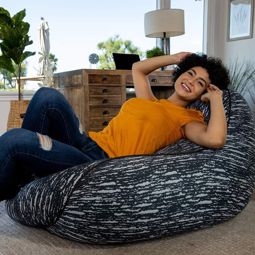 Yogibo Luxe Lounger Small Bean Bag Lounge Chair for Adults, Kids and Teens, Soft, Plush, Comfy, Sensory, Gaming Beanbag, Washable Cover, White