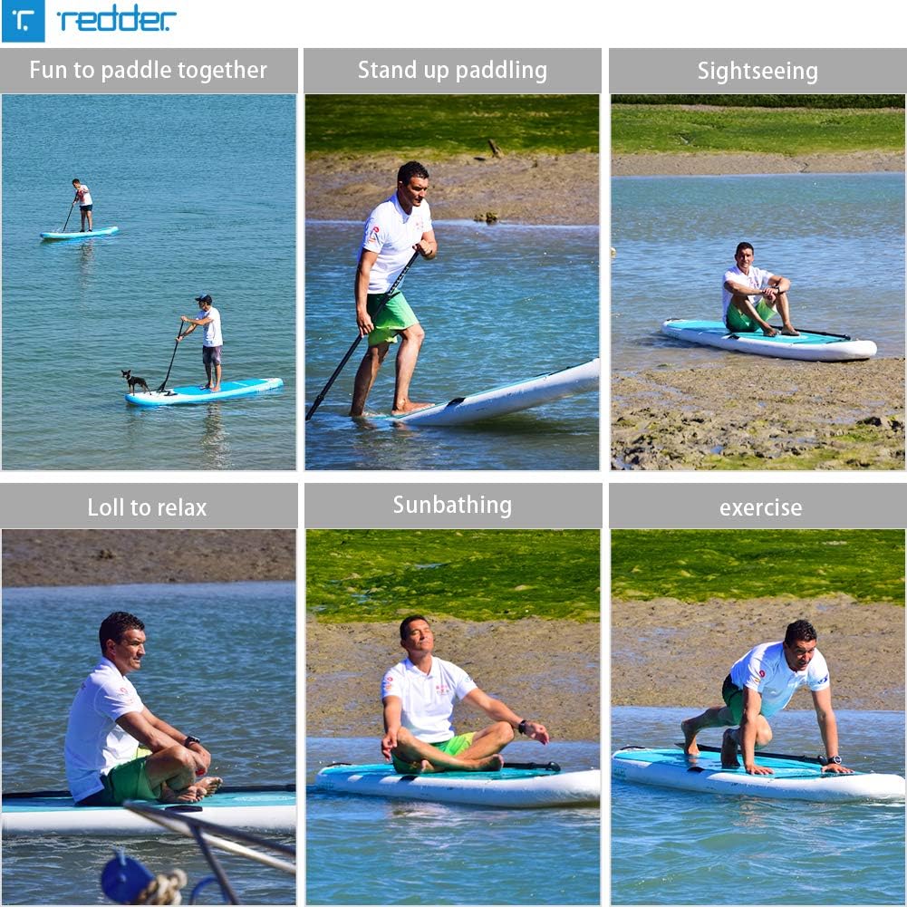 redder Stand Up Paddle Board Inflatable SUP Board for Kids and Adult Stand Up Paddling Board with Leash, Paddle, Backpack, Pump, Repair Kit, Non-Slip Deck Kayak Surfing Fishing SUP Board