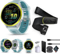 Garmin Forerunner 570 Running Smartwatch, 47MM WiFi, GPS Fitness Watch for Men and Women, Amp Yellow Aluminum with Translucent Whitestone/Turquoise Band + Access 600 Fitness Monitor, M-XL + More