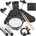 LEKATO CPD-1000 Electronic Drum Set with Quiet Mesh Pads, Portable Electric Drum Set, 220+ Sounds, USB MIDI, 2 Robust Footswitch, Sticks, Travel Bag