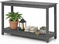 Outdoor Console Table, 48' Weather Resistant HIPS Patio Side Table, 440LBS Weight Capacity, 2-Tier Multifunctional Buffet Bar Storage Organizer for Garden Deck, Gray