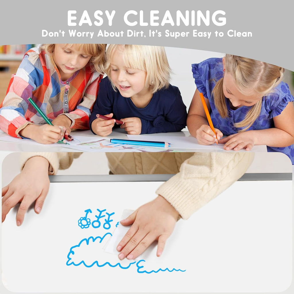 Kids Table and Chair Set for Toddlers - Adjustable Activity Center with Non-Slip Legs & Graffiti-Proof Surface Ages 3-12
