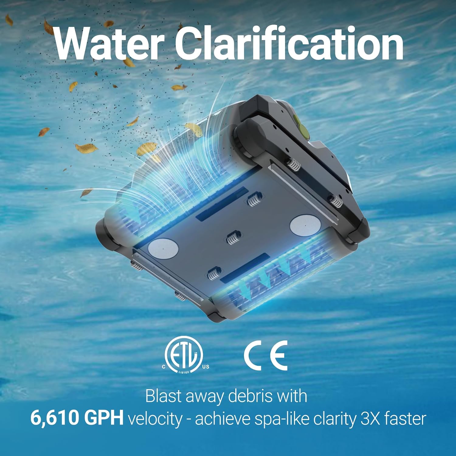 4-in-1 Pool Vacuum R1,Smart Pool Vacuum for Pool Bottom, Water Line,Surface Full-Function Cleans Up to 3230 Sq. ft, AC Pool Robot Vacuum Runtime Up to 360mins