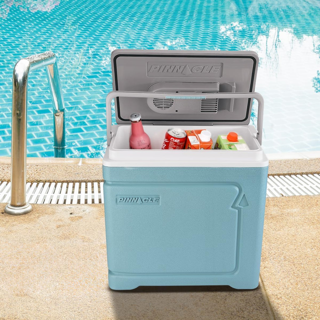 Pinnacle Thermoware Electric Cooler – Large 30L Portable Cooler for Hot and Cold Drinks and Food – 12v Travel Cooler for Car, Camper, RV, Van – Plug-In Cooler Refrigerator for Travel, Fishing, Hunting