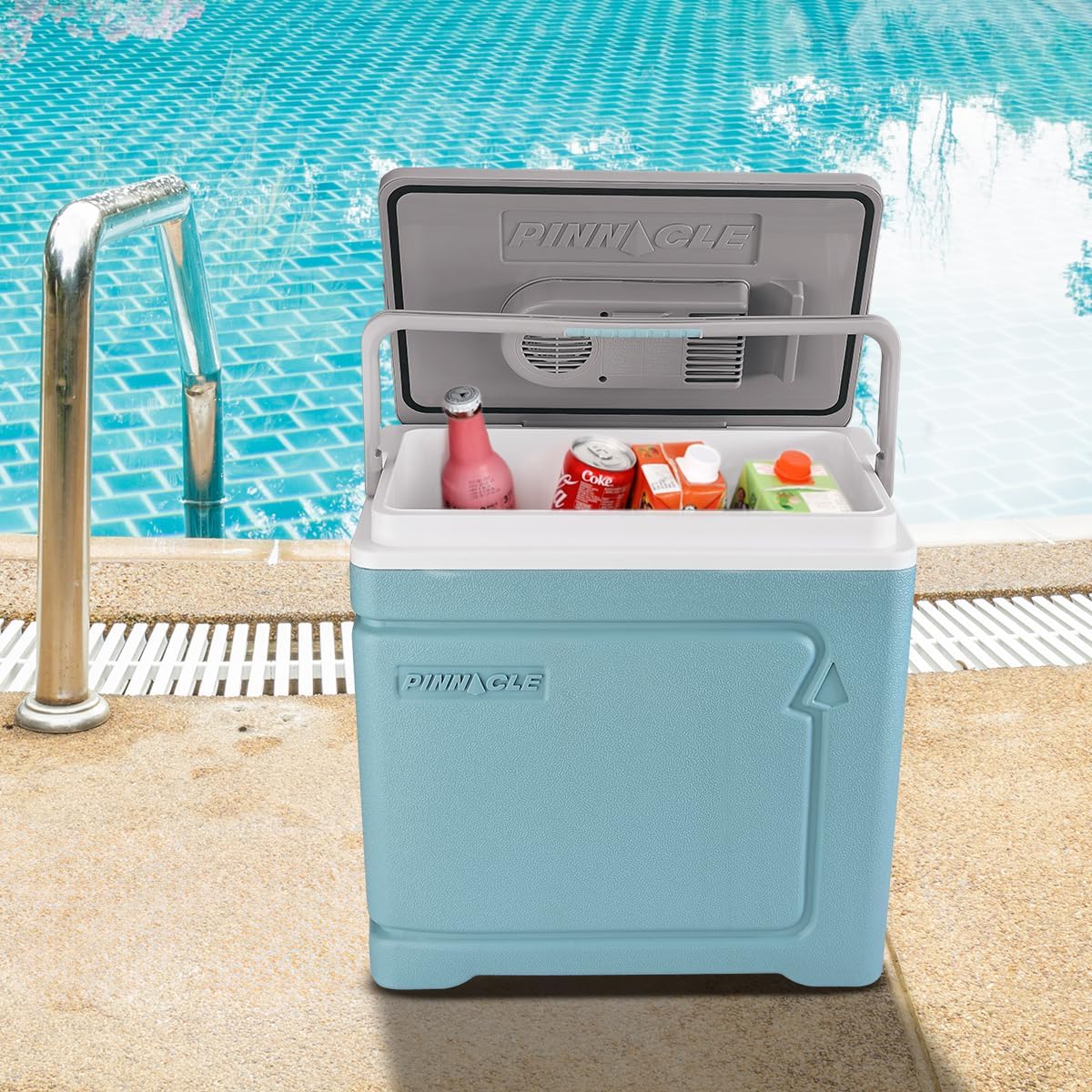 Pinnacle Thermoware Electric Cooler – Large 30L Portable Cooler for Hot and Cold Drinks and Food – 12v Travel Cooler for Car, Camper, RV, Van – Plug-In Cooler Refrigerator for Travel, Fishing, Hunting