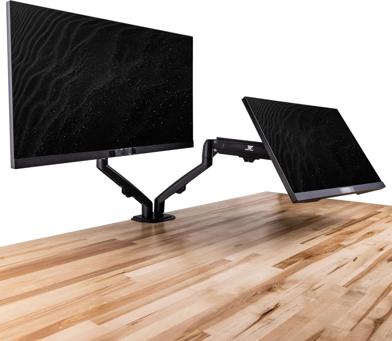Acer Nitro ED240Q FreeSync FHD 1500R Curve Monitor ZeroFrame Design with 1ms Response Time, VESA Mount (100mm), VGA, HDMI & Dockztorm Hub, Black (UM.UE0AA.H01) & ErgoFlexy Dual Monitor Mount (2Pack)