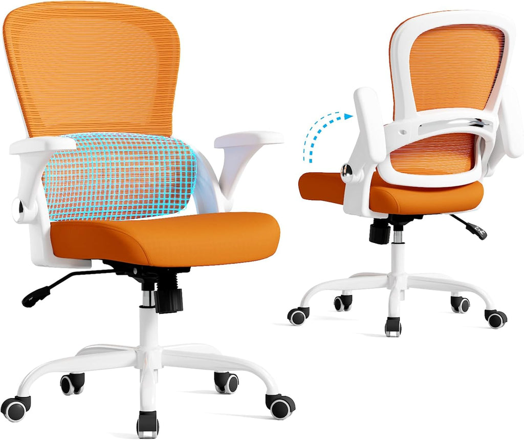 TRALT Office Chair - Ergonomic Office Chair with Back Support, Home Office Desk Chairs, 330lbs Wide Seat Big and Tall Office Chairs, Comfy Desk Chair for Work, Study, Office, Gaming (Orange)