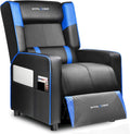 GTPLAYER Gaming Recliner Chair for Living Room Racing Style Single PU Leather Gaming Sofa for Adults Modern Game Recliners Ergonomic Comfortable Home Theater Seating, Blue