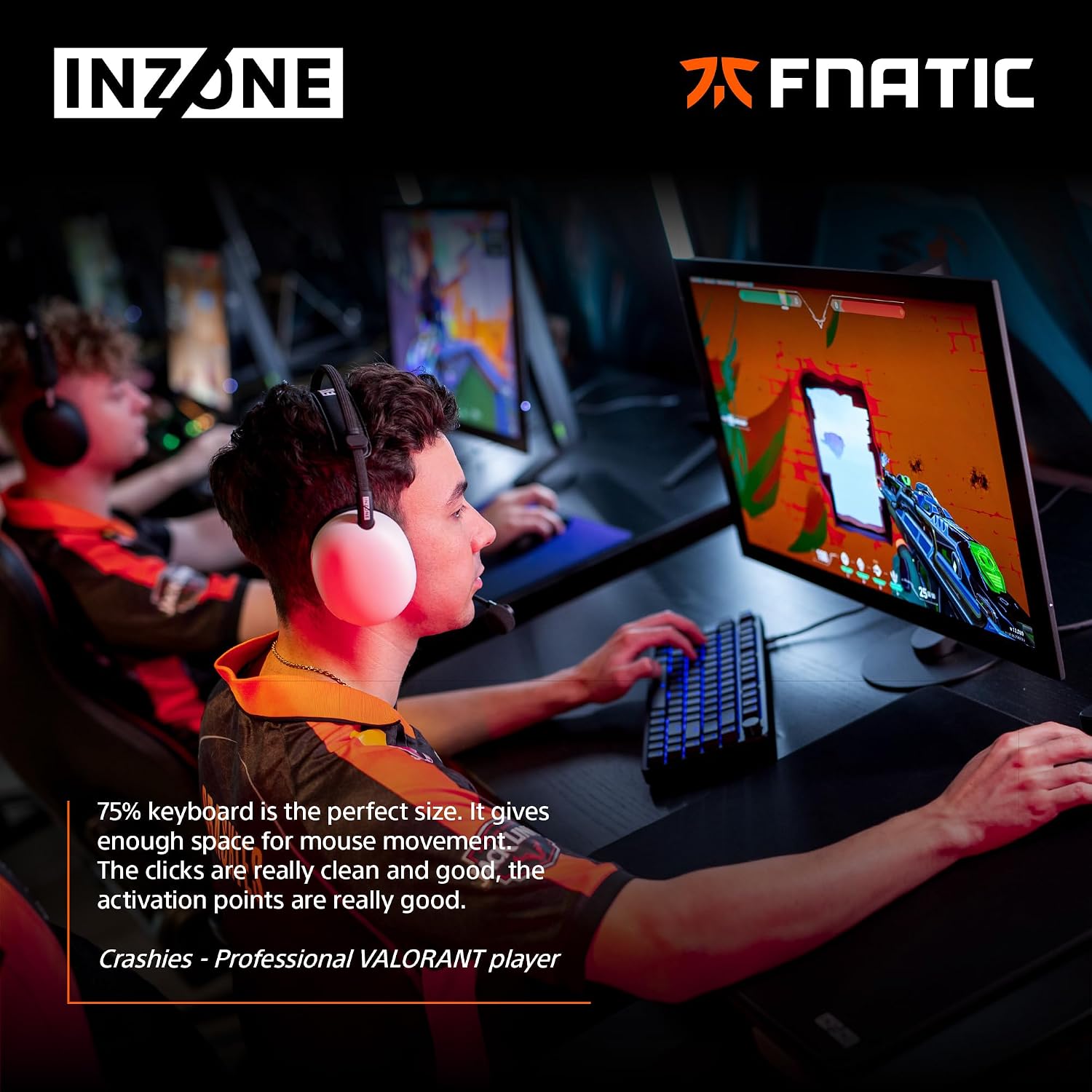 Sony INZONE KBD-H75 75% Wired CNC Aluminum Frame Gaming Keyboard, Hall-Effect Switch, Rapid Trigger, Adjustable Actuation Point, 8000 Hz Polling Rate, RGB Lighting, Volume Dial