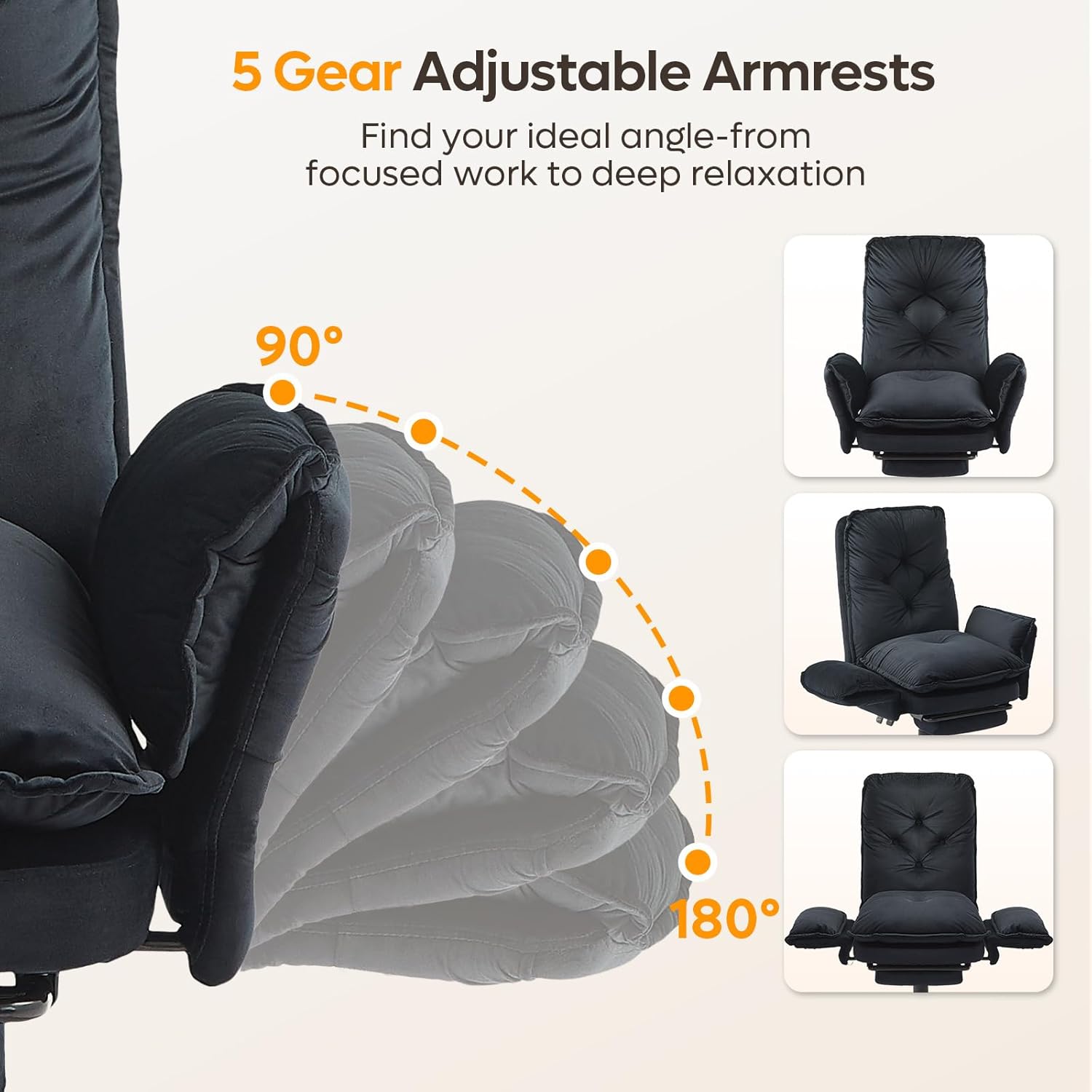 Bestier Criss Cross Office Chair with Flip-Up Armrests, High Back Executive Chair with Footrest & Wheels, Cross Legged Desk Chair for Home Office, Black Velvet