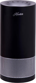 Hunter HP400 Round Air Purifiers for Home, True HEPA Air Purifier Tower for Pets, Odors, Allergens, Smoke, Dust, VOC's. HEPA Air Purifiers for Bedroom and Small Room. Black and Silver