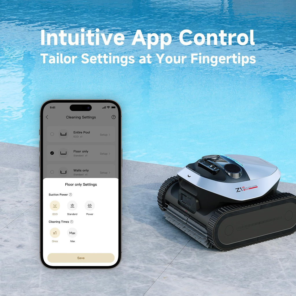 DREAME Z1 Pro Cordless Robotic Pool Cleaner, LiFi & APP Control, 8000 GPH Suction, Wall & Waterline Cleaning, UP to 180+ min, Auto-Retrieval, Automatic Pool Vacuum for Above & In-Ground Pools