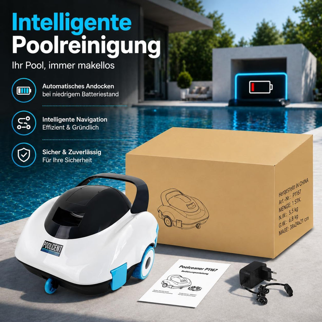 Robotic Pool Cleaner, Cordless Pool Vacuum with 19 GPM Powerful Suction, 2H Runtime and 3H Fast Charging, Dual Filters, Self-Parking, for Above Ground& In Ground Pools Up to 870 sq.ft