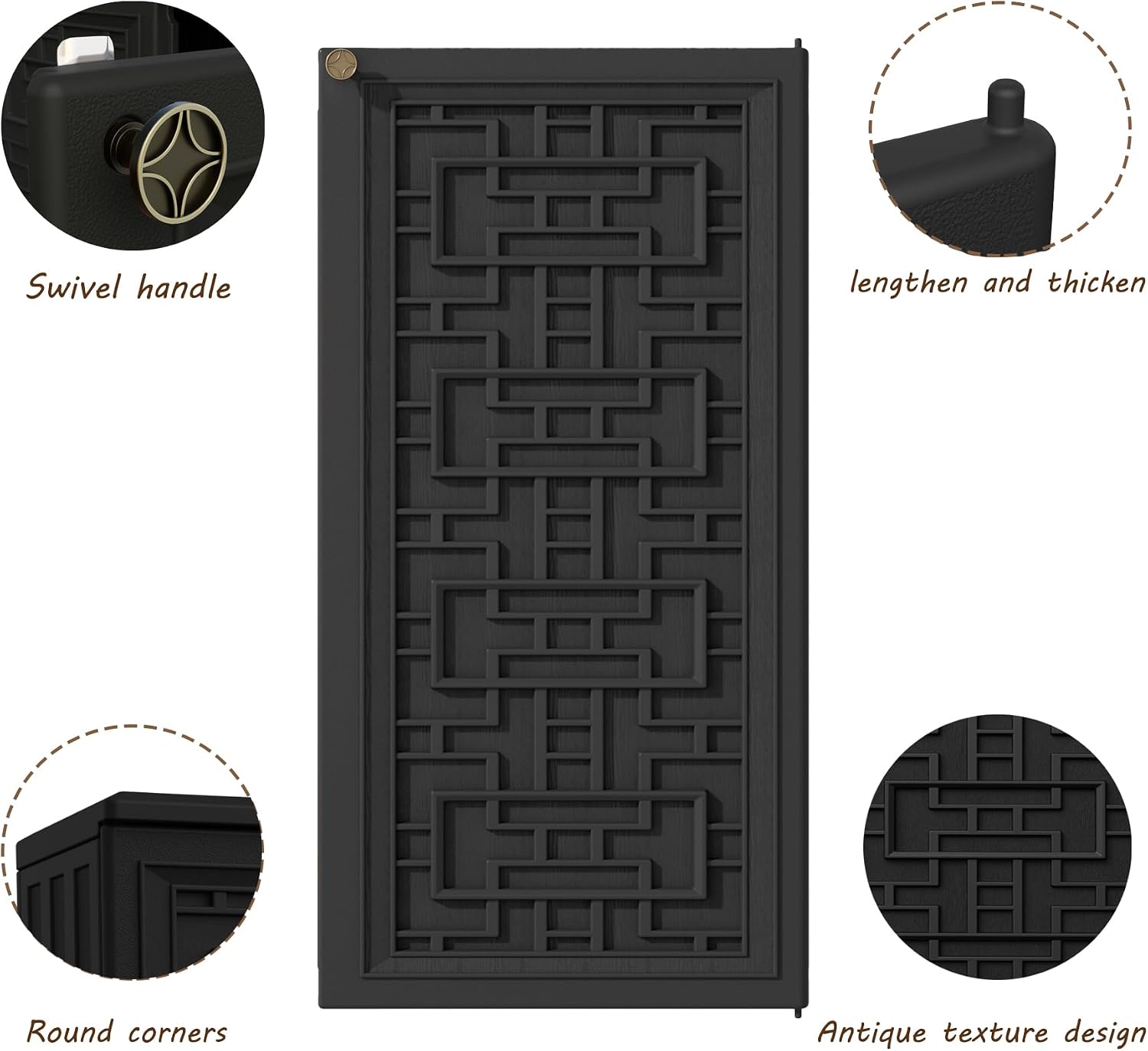 Mrosaa Indoor Outdoor Storage Cabinet Waterproof with Shelf,Plastic Storage Sheds Outdoor Cabinets for Patio/Garden/Backyard, Size 34.3''L*15''W*36.2''H（Black）