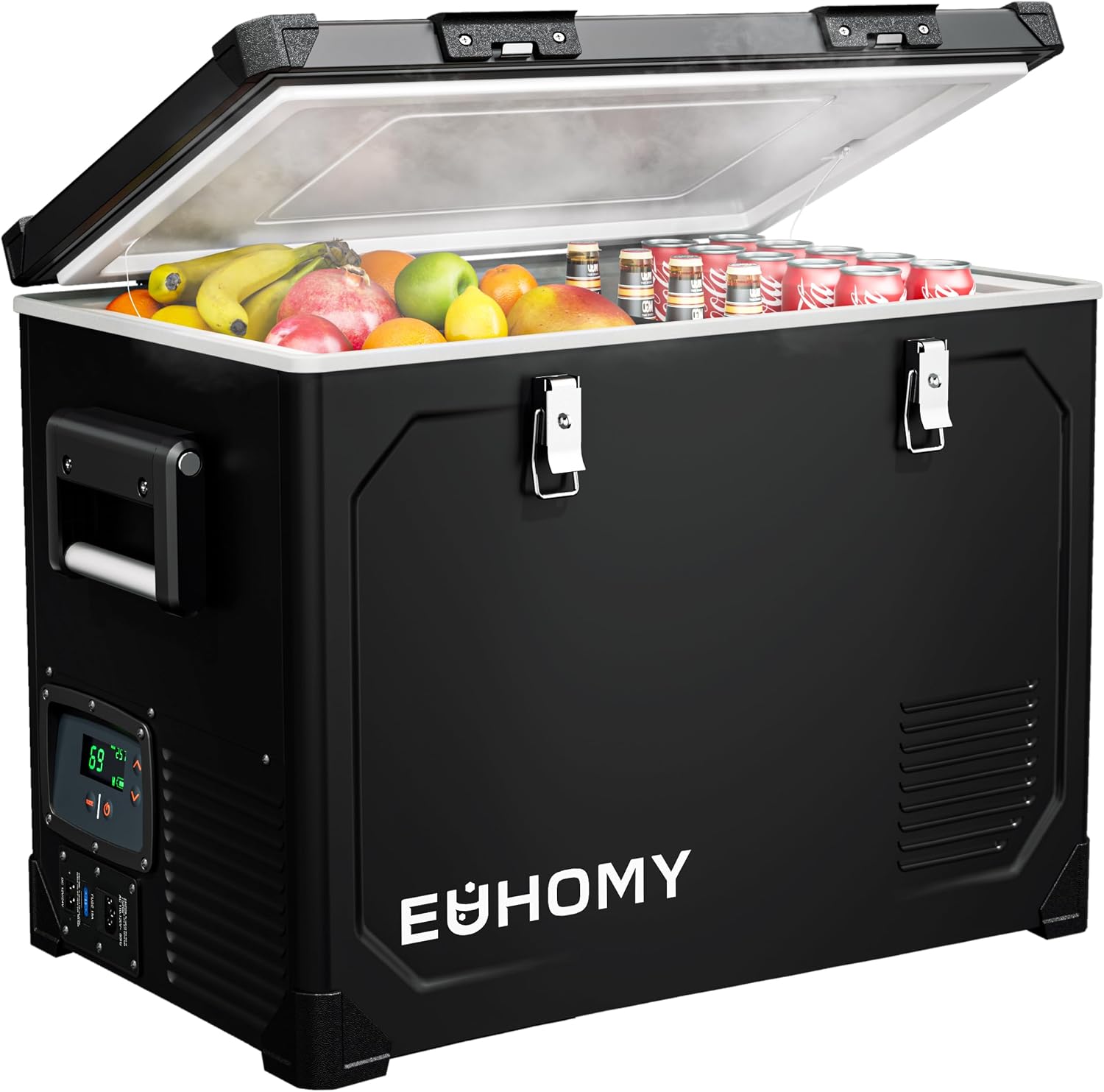 EUHOMY 12 Volt Refrigerator, 48QT Electric Cooler Powered by SECOP, Car Refrigerator -4℉~68℉, 12V Fridge 12/24V DC 110-240V AC, Portable Freezer for Camping, Travel, Boat