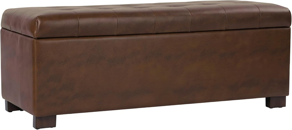 HomePop Large Tufted Storage Bench - Antique Brown