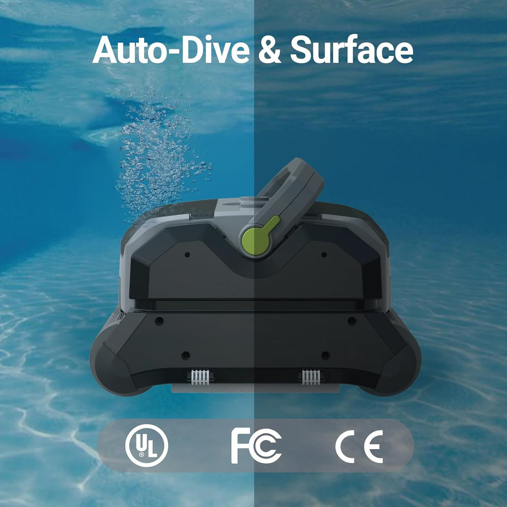 4-in-1 Pool Vacuum R1,Smart Pool Vacuum for Pool Bottom, Water Line,Surface Full-Function Cleans Up to 3230 Sq. ft, AC Pool Robot Vacuum Runtime Up to 360mins