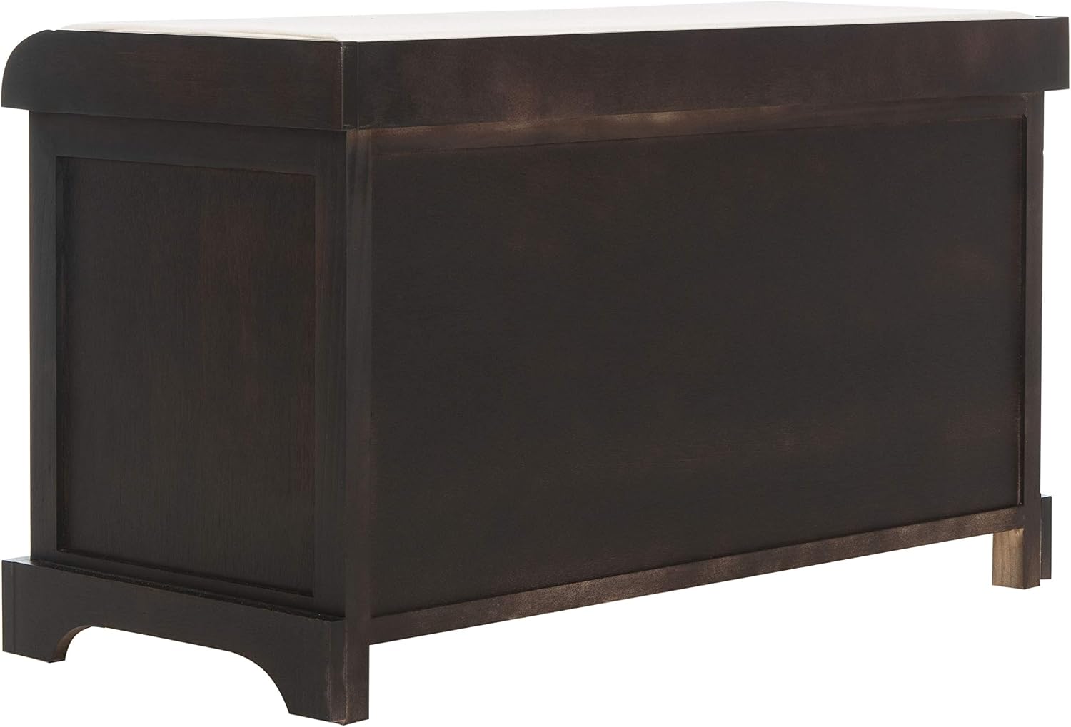 SAFAVIEH Home Collection – Freddy Brown Storage Bench with Wicker Baskets & Cushion, Entryway Seating Bench, Fully Assembled (AMH5736A)
