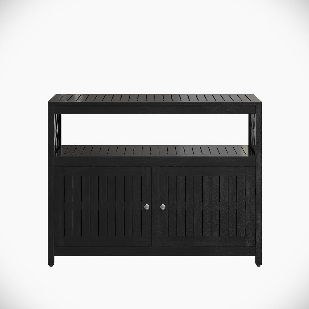 DTY Outdoor Living Longs Peak Eucalyptus Wood Sideboard Table, Outdoor Buffet Cabinet with Storage, Espresso Oil Weather-Resistant Finish