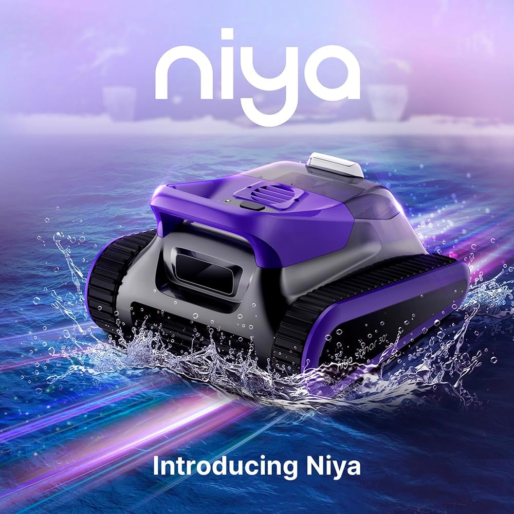 Niya Sonar 30 Cordless Robotic Pool Cleaner from The Creators of Dolphin, up to 33 FT in Pool Length, Wall Climbing, Sonar-Powered Navigation