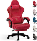GTPLAYER Gaming Chair with Speakers, Video Game Chairs with Footrest, PC Gamer Chairs for Adults - Padded High Back Ergonomic Reclining Silla Gamer, Linkage Armrest, Ace Pro, Cherry Red（Velvet）