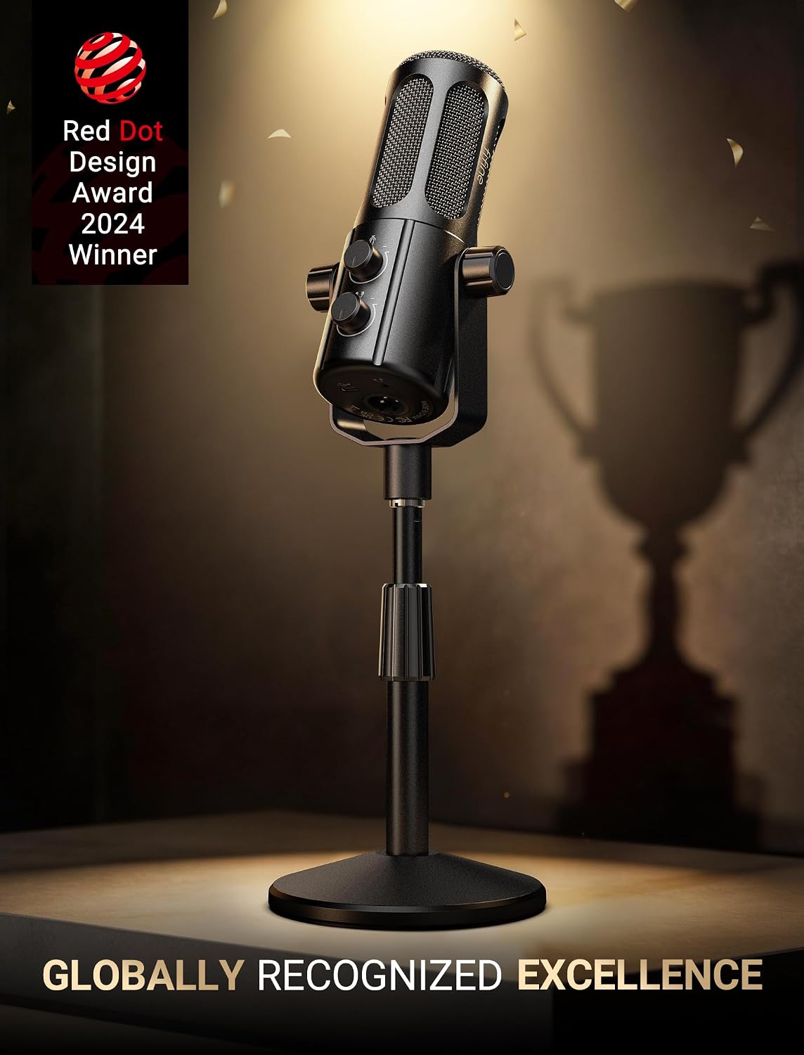 FIFINE AmpliTank TANK6S Vocal-Dynamic-Microphone, XLR-USB-Podcast-Microphone with Desktop Stand, Mute Button, Volume Knob, Studio Metal Built, Streaming-Mic for Content Creation, Music Recording