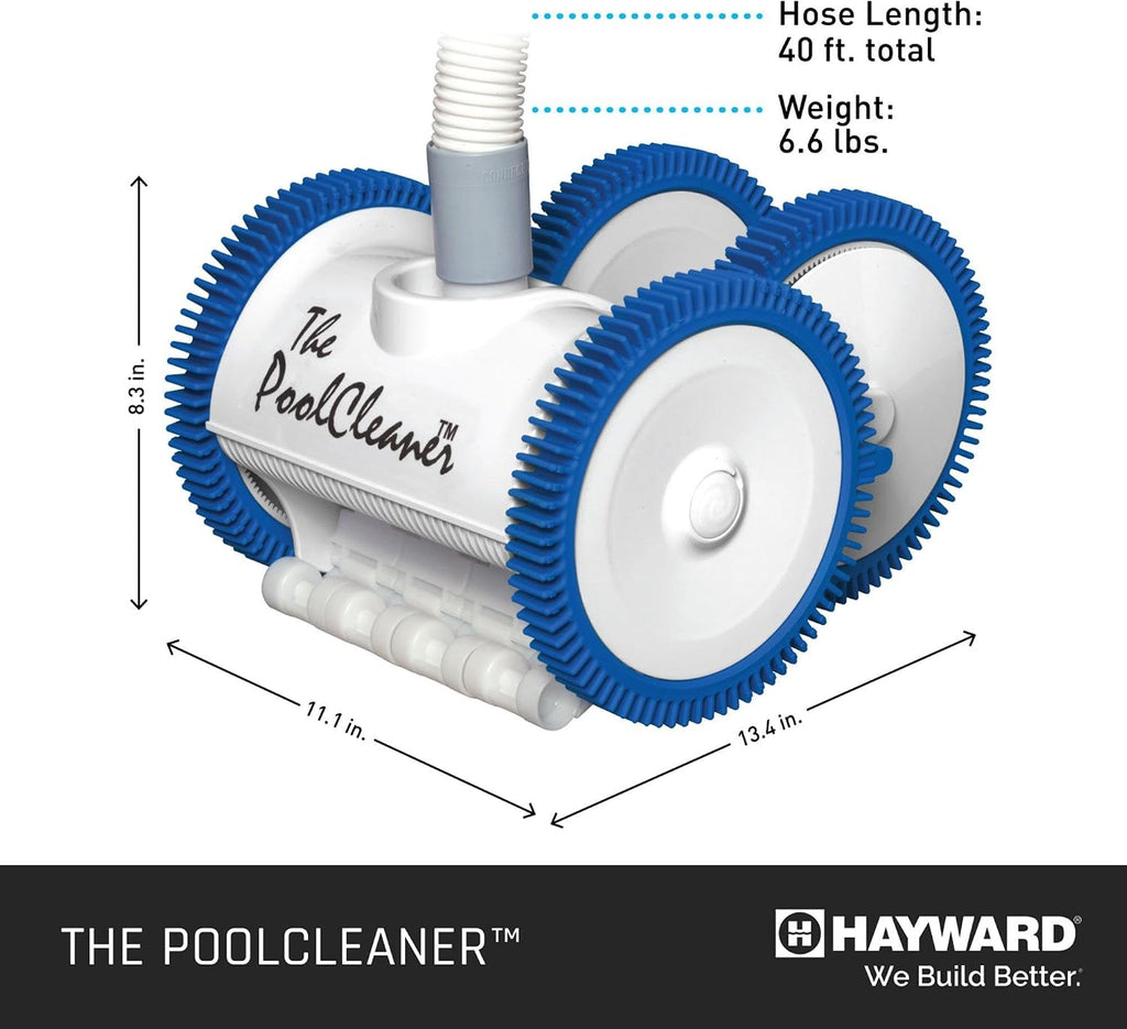 Hayward Pool Vacuum for Inground Pools Poolvergnuegen Suction Pool Cleaner (4 Wheel) Automatic Vacuum for In-Ground Pools up to 20 x 40 ft