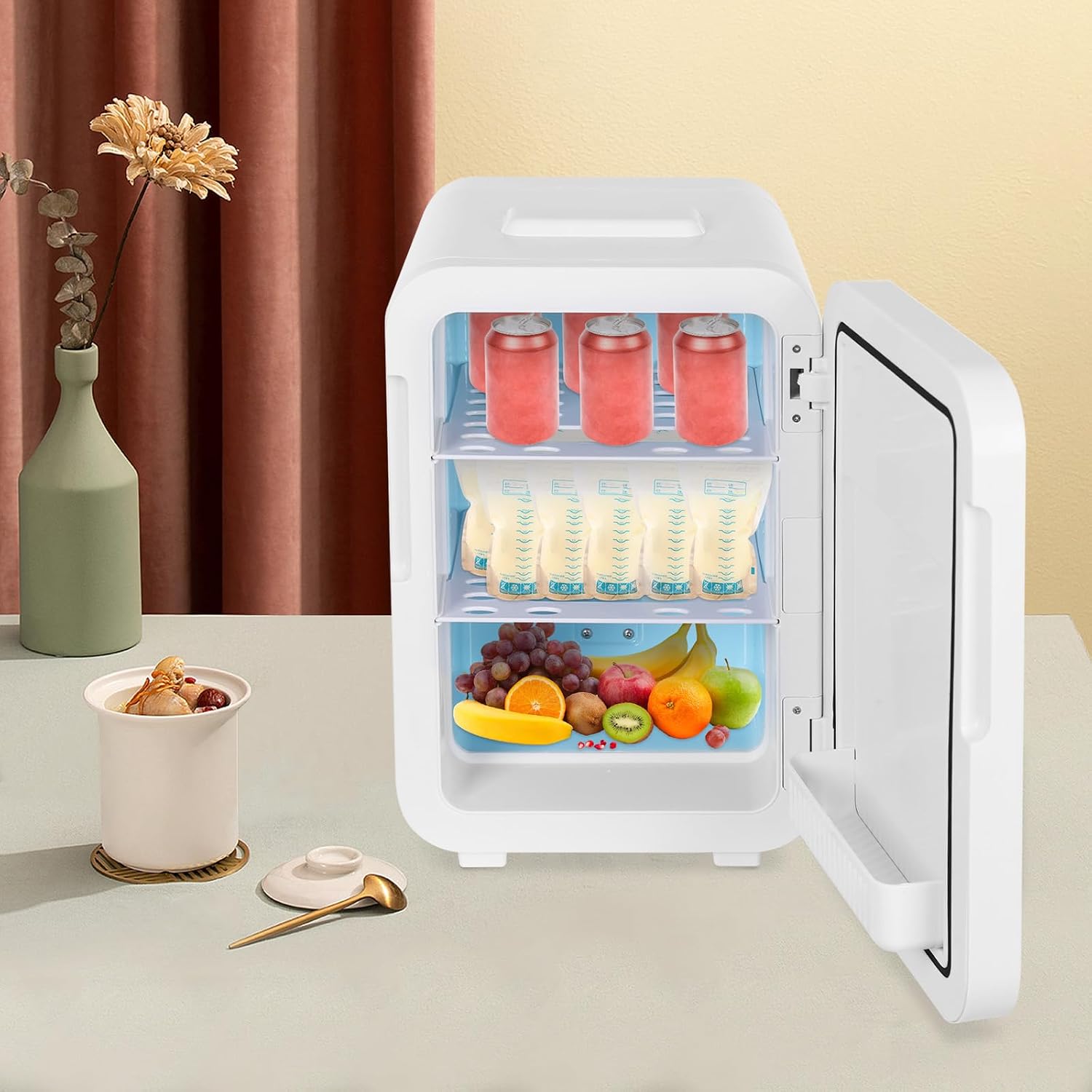 Car Fridge, 12 Volt Car Refrigerator, 20L/18.16 Qt Portable Electric Cooler Freezer, 15.8℉~149℉ Adjustable Range, 12V DC & 110V AC for Car, RV, Truck, Camping