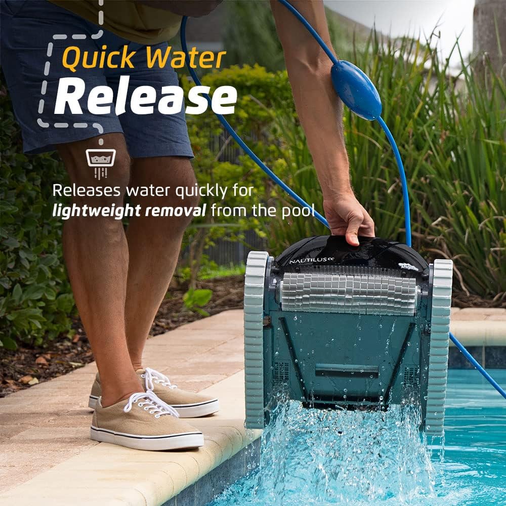 Dolphin Nautilus CC Automatic Robotic Pool Vacuum Cleaner, Wall Climbing Scrubber Brush, Top Load Filter Access, Ideal for Above/In-Ground Pools up to 33 FT in Length