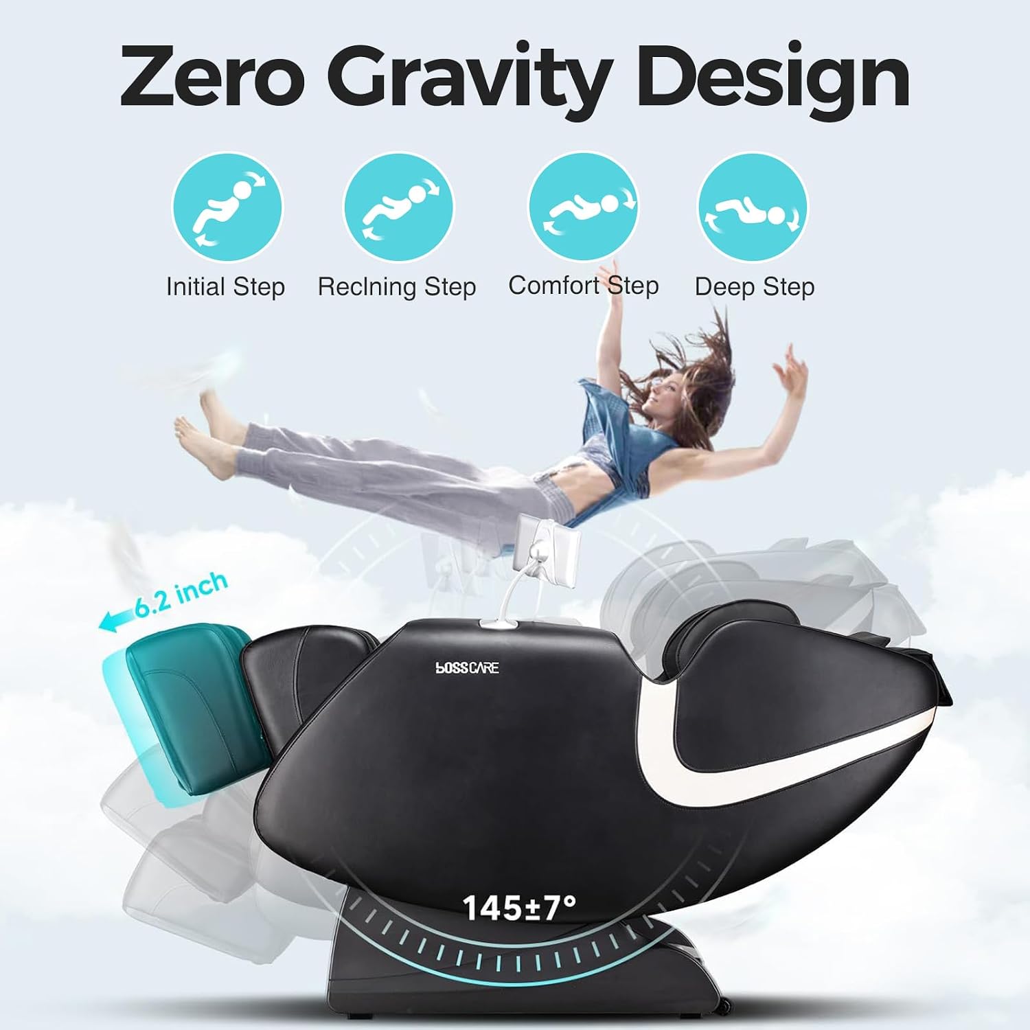2026 Massage Chair Full Body, AI APP Control Shiatsu Zero Gravity Massage Chair with Foot Roller, Back Calf Heated, Bluetooth Speaker, Relaxing Massaging Recliner for Friend Family