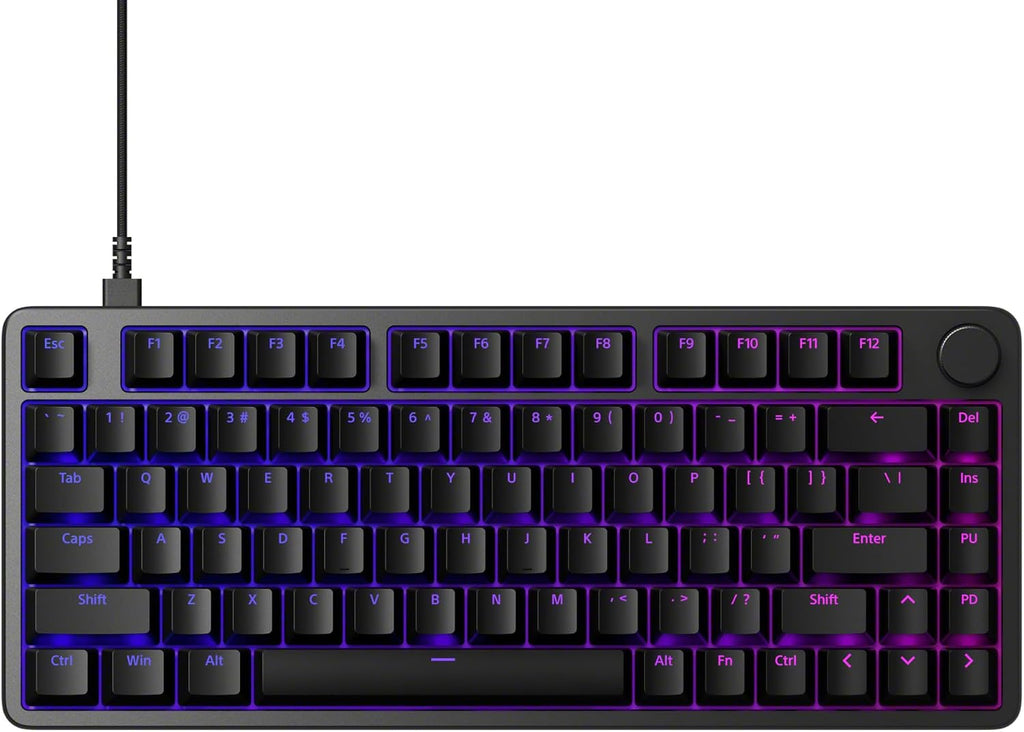 Sony INZONE KBD-H75 75% Wired CNC Aluminum Frame Gaming Keyboard, Hall-Effect Switch, Rapid Trigger, Adjustable Actuation Point, 8000 Hz Polling Rate, RGB Lighting, Volume Dial