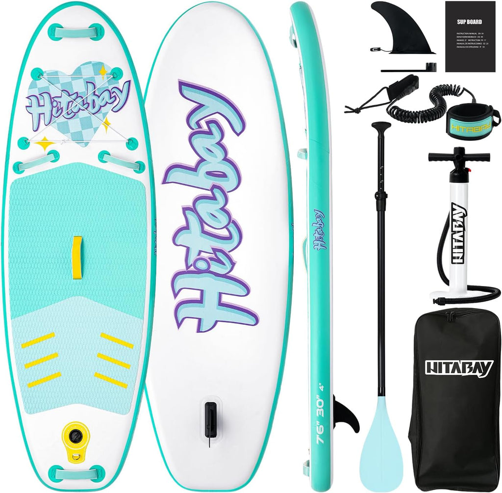 Kids Paddle Board with SUP Accessories, Child Paddle Board Durable, Lightweight, Stable Design, Wide Non-Slip Deck, 7ft 7.6ft 8ft 9.6ft Inflatable Paddle Boards for Kids & Youth