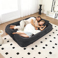 Floor Chair with Back Support, Human Dog Bed, Folding Loveseat with 5 Adjustable Position, 2 Back Cushions, Chenille Meditation Gaming Chair for Lazy Boys, Living Room, Lounge, Bedroom, Black