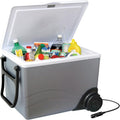 Koolatron Thermoelectric Iceless 12V Cooler/Warmer 36 qt (34 L) w/Wheels, Portable Electric Rolling Car Fridge w/ 12 Volt DC Power Cord, Gray/White, Travel Road Trips Camping, Made in North America
