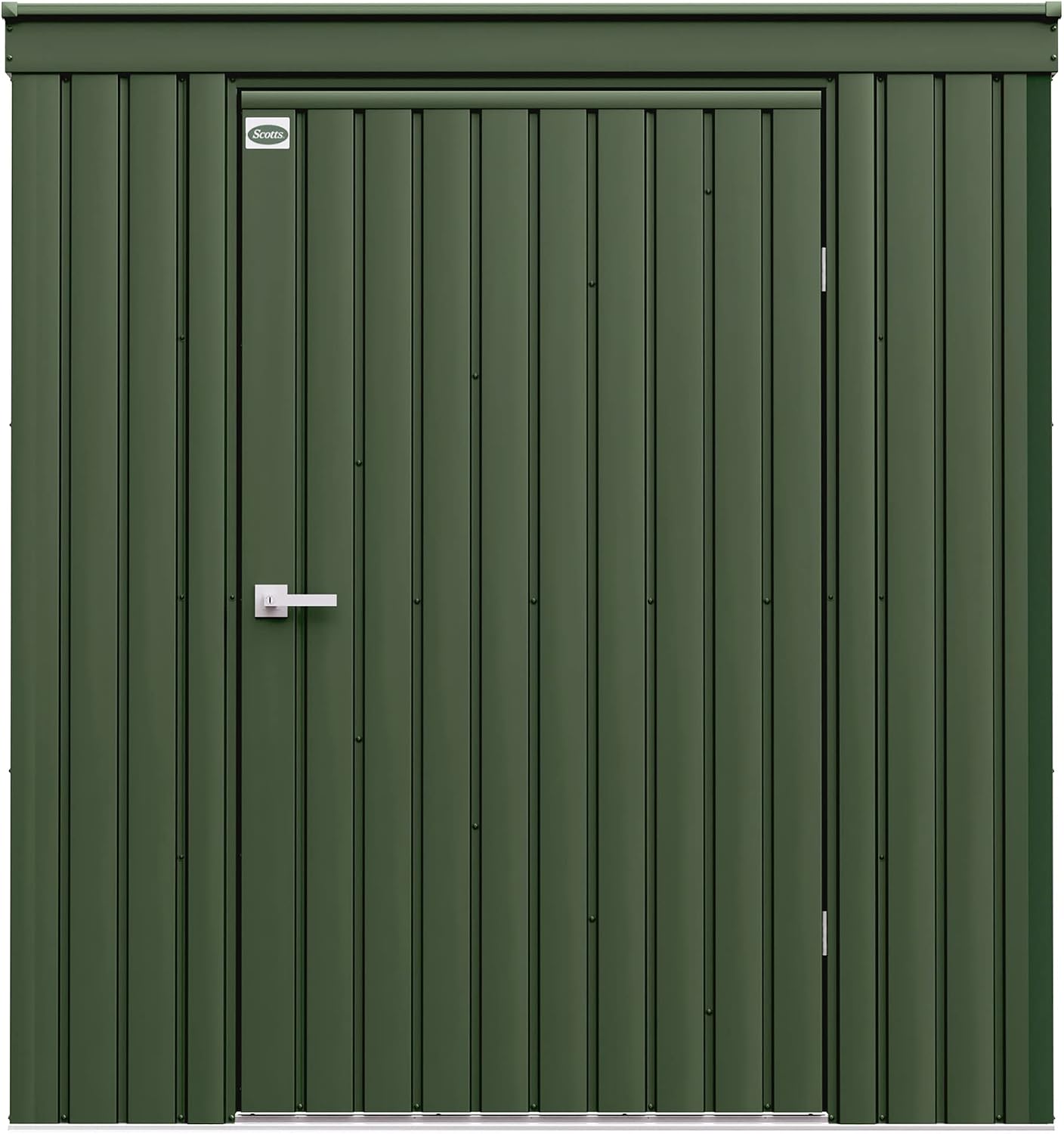 Scotts 6' x 4' Garden Storage Shed Outdoor Lockable Water-Resistant Steel Building with Tool Hanger and Pent Roof, Green