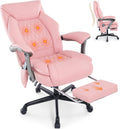 Massage Office Chair with Heat & Footrest, Ergonomic Reclining Executive Desk Chairs with 6-Point Vibration, PU Leather Computer Chair for Home Office or Gaming