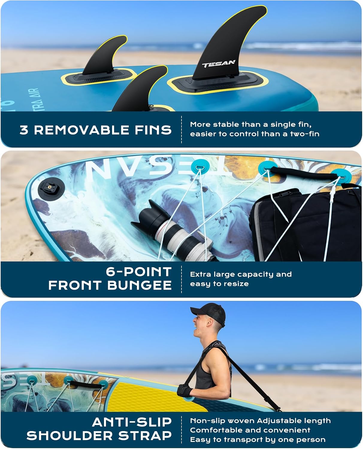 11'6x35'' Extra Wide Inflatable Paddle Board,All-Round Ultra Stable Stand Up Paddleboards with Plus Kits for 450lb,Dual Bungees, Camera Mount, 100L Backpack, Dual-Action Pump