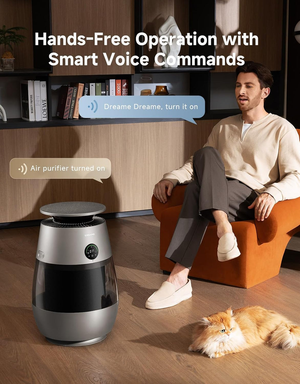Dreame Pet Air Purifier AP10, Suck Up Floating Cat Dog Hair Dander, NeverChange 5.4-Year Filters for Odor Purification, 1346 ft² for Home Large Room, Pet-Friendly Design, APP & Voice Control, Grey