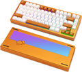 KEEBMONKEY WOBKEY Rainy 75 Aluminum HMX/JWK Switches Mechanical Keyboard with Superior Acoustics, Wired, BT, 2.4G Wireless Connectivity (Pro Orange(Mirrored Glass Weight))