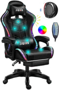Gaming Chair with Bluetooth Speakers, Video Game Chairs Gaming Lights- Ergonomic Massage Gaming Chair Full Massage Lumbar Support Adjustment of Backrest Dual Gaming Chair…