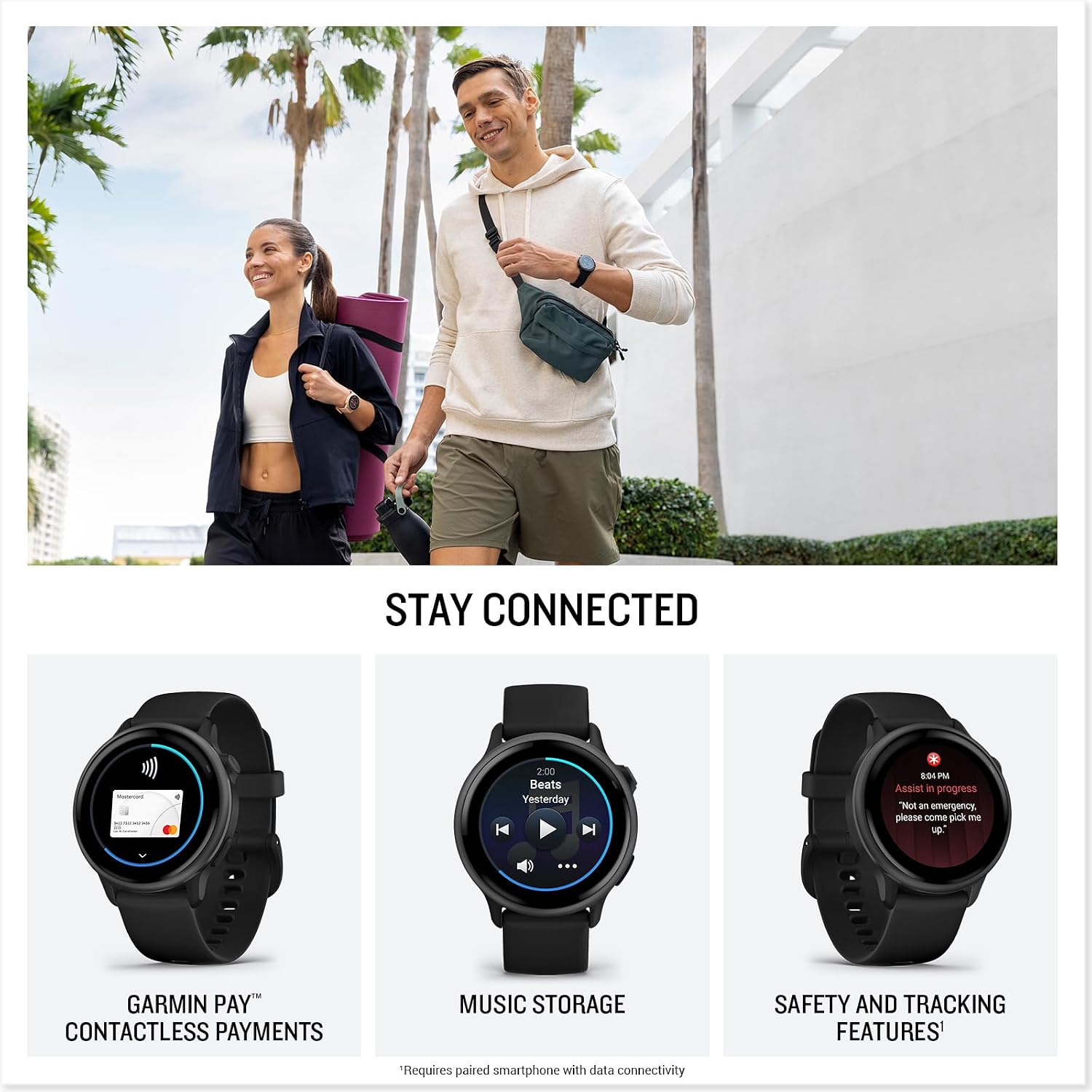 Garmin Vivoactive 6 GPS Smartwatch Slate with Black Silicone Band, Fitness Smart Watch with AMOLED Display, 11-Day Battery, 80+ Sports Apps, Advanced Activity Tracking Watch Bundle for Men &Women