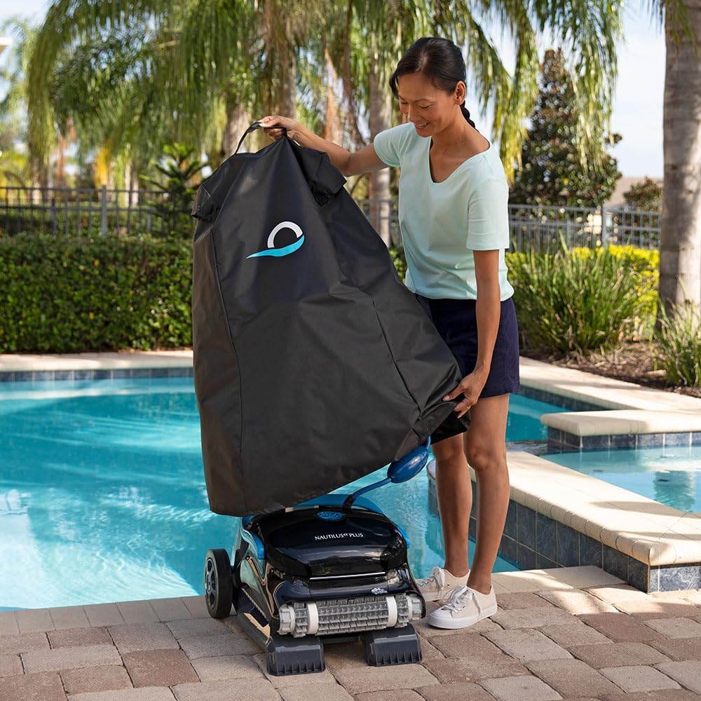 Dolphin Nautilus CC Plus Wi-Fi Automatic Robotic Pool Vacuum Cleaner, Includes Caddy and Classic Cover for Storage and Protection, Ideal for In-Ground Pools up to 50 FT