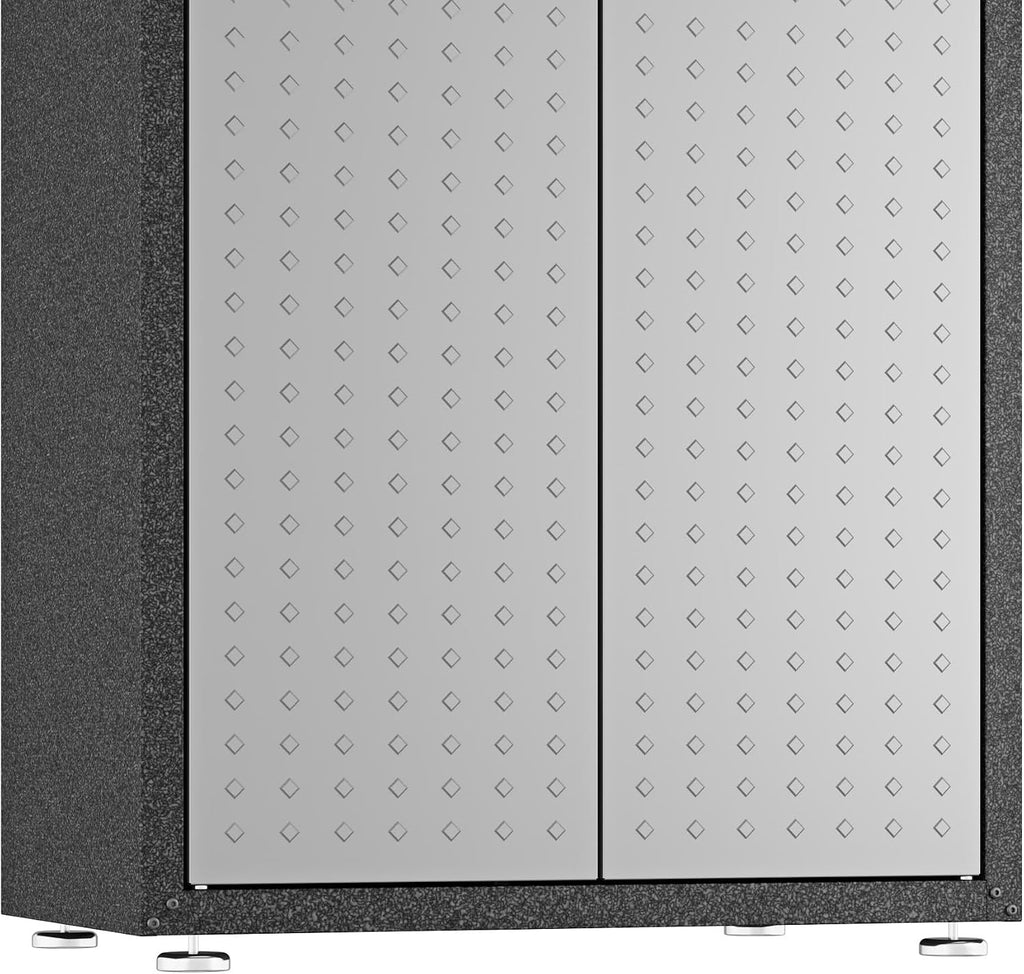Manhattan Comfort Fortress Standing Cabinet Storage, Black/Gray