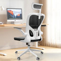 Monhey Ergonomic Office Chair, 90°-125° Tilt Back Home Desk Chair with 360° Swivel & Mute Wheels, High Back Mesh Computer Chair for Adults with Lumbar Support, 330 LBS Capacity (03White+Black)