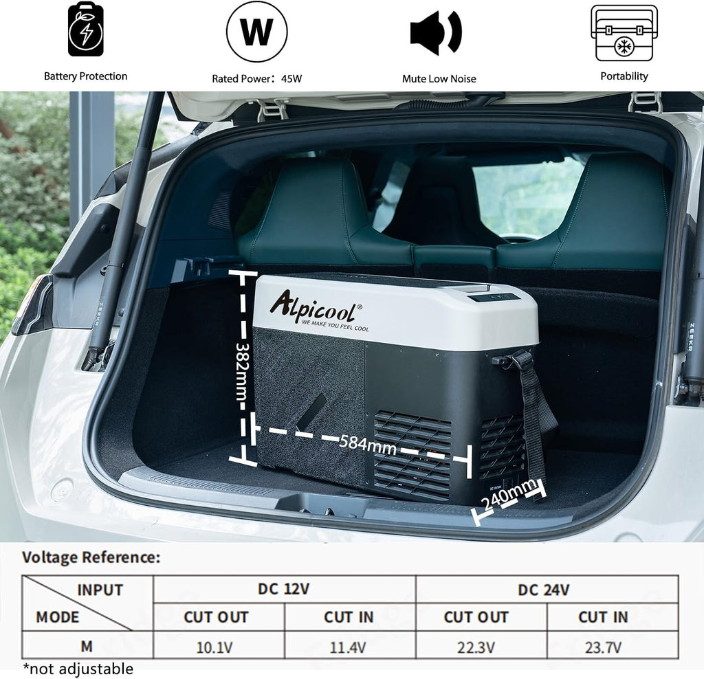 Alpicool KCF15 Portable Freezer,12 Volt Car Refrigerator, 15.4 Quart (14.6 Liter) Fast Cooling 12V Car Fridge -4℉~68℉, Car Cooler, 12/24V DC