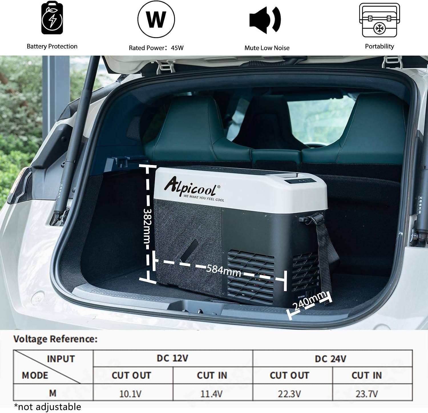 Alpicool KCF15 Portable Freezer,12 Volt Car Refrigerator, 15.4 Quart (14.6 Liter) Fast Cooling 12V Car Fridge -4℉~68℉, Car Cooler, 12/24V DC