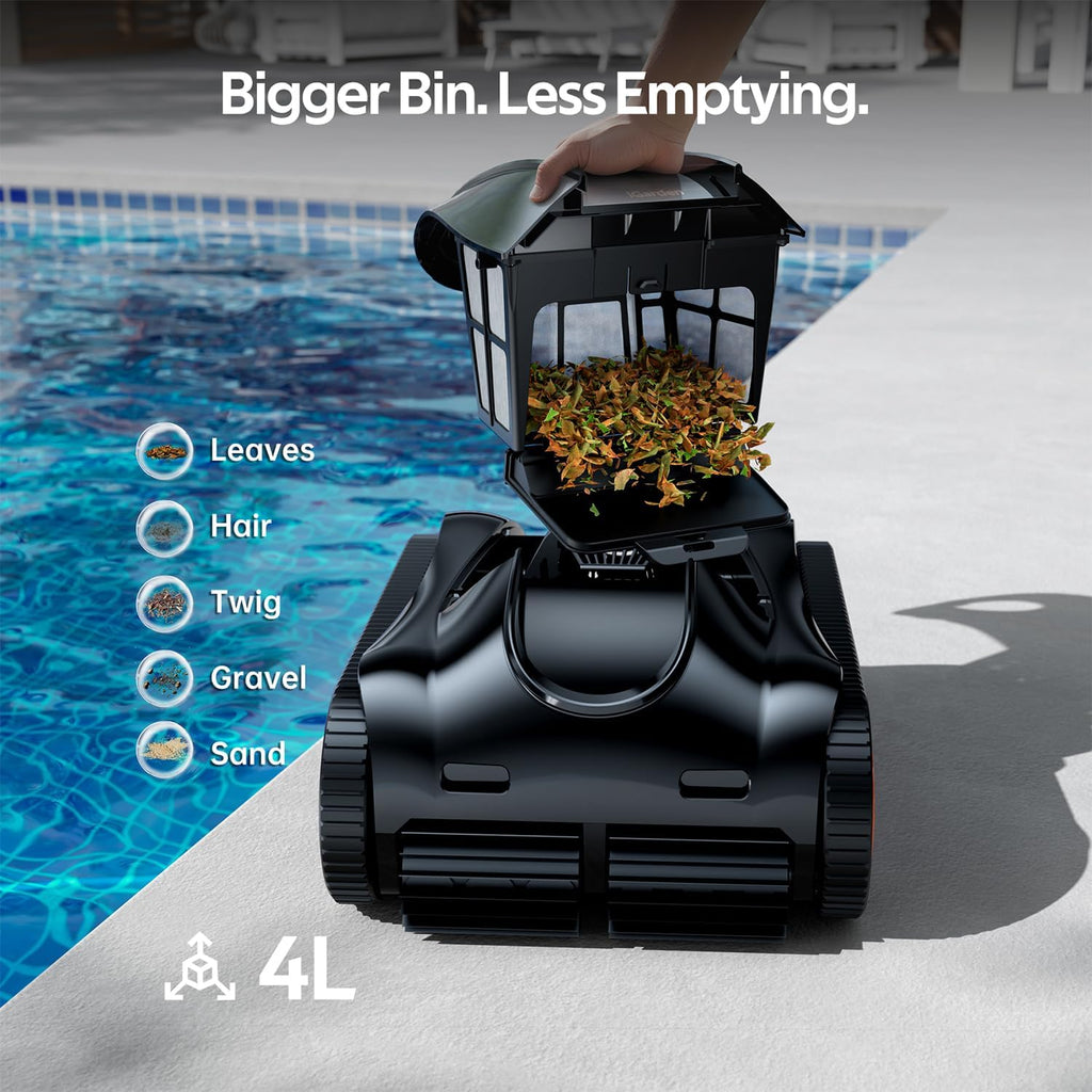 iGarden Robotic Pool Cleaner K Series, Cordless Pool Vacuum Robot for Inground & Above Ground Pools, Smart Navigation, Touchscreen, Self-Parking, Cleans Floor, Wall & Waterline, 220 Min