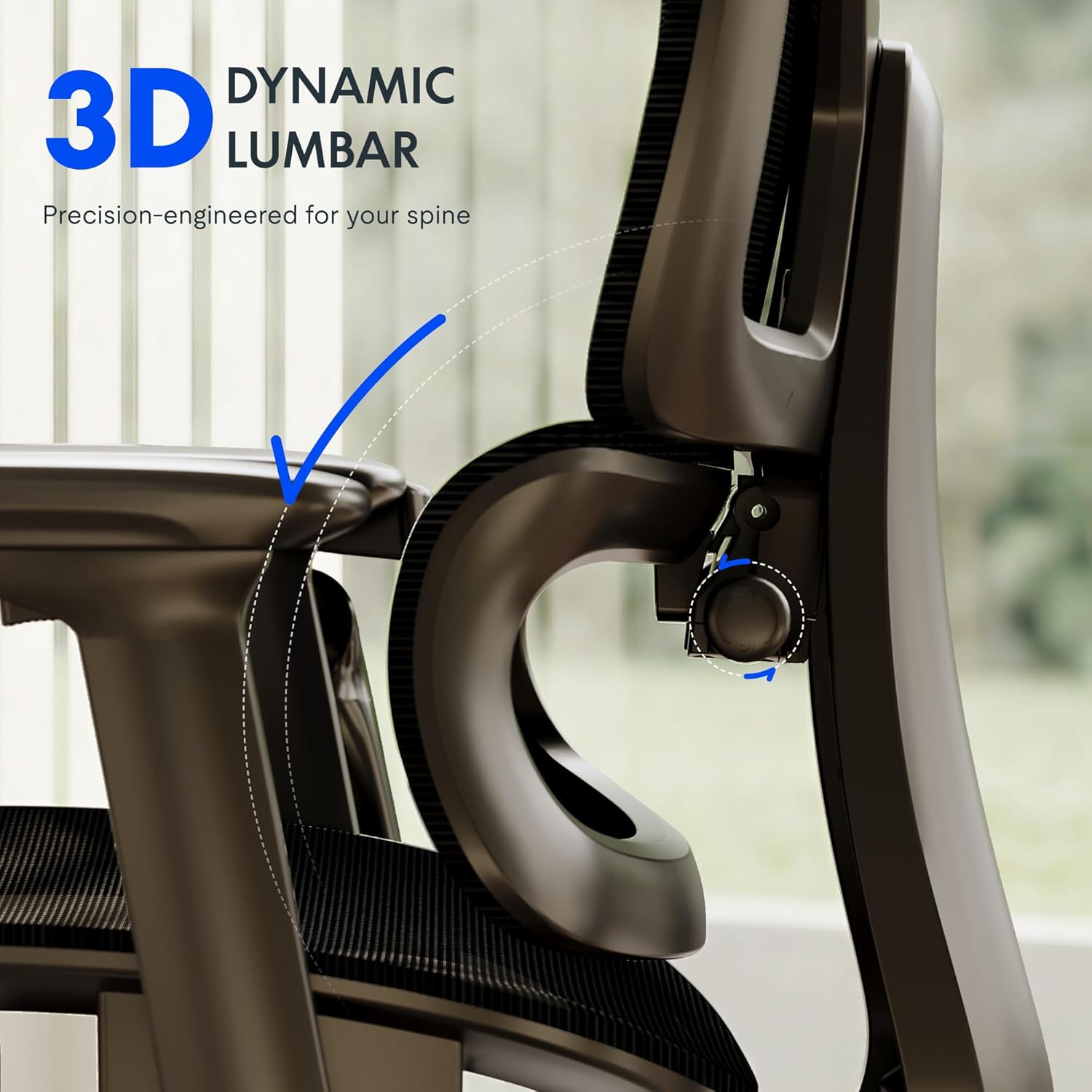 FLEXISPOT ErgoX Premium Ergonomic Office Chair with Footrest- Adjustable 3D Armrests, Dynamic Lumbar Support, Recline & Tilt Function, Mesh Seat, for Home & Office Use,Cream